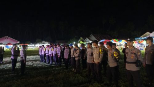 foto: Personel gabungan lakukan pengamanan di deklarasi & temu masyarakat pasangan BERANI